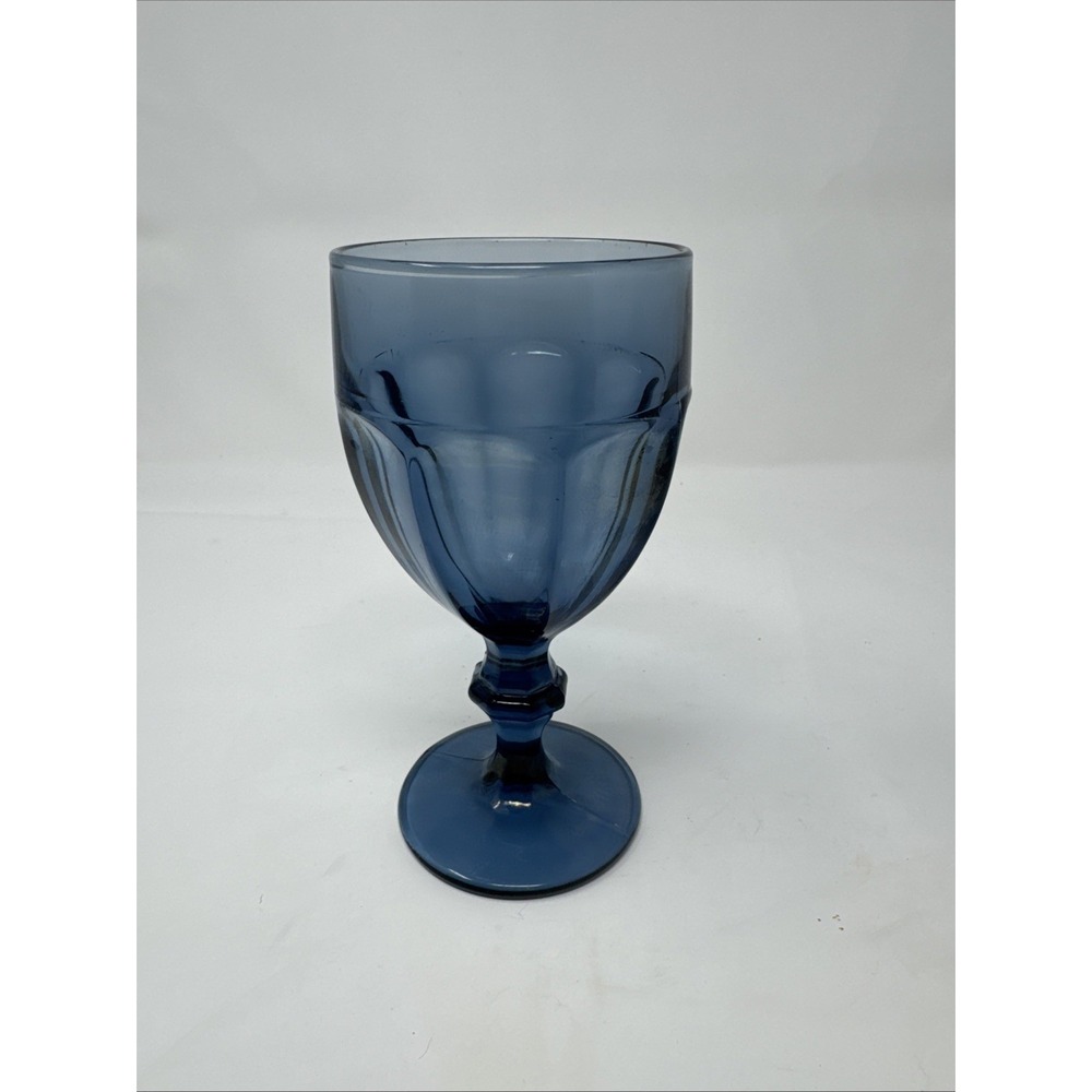 Vintage Libbey Duratuff Gibraltar Cobalt Blue Replacement Goblet Glasses 7" Tall